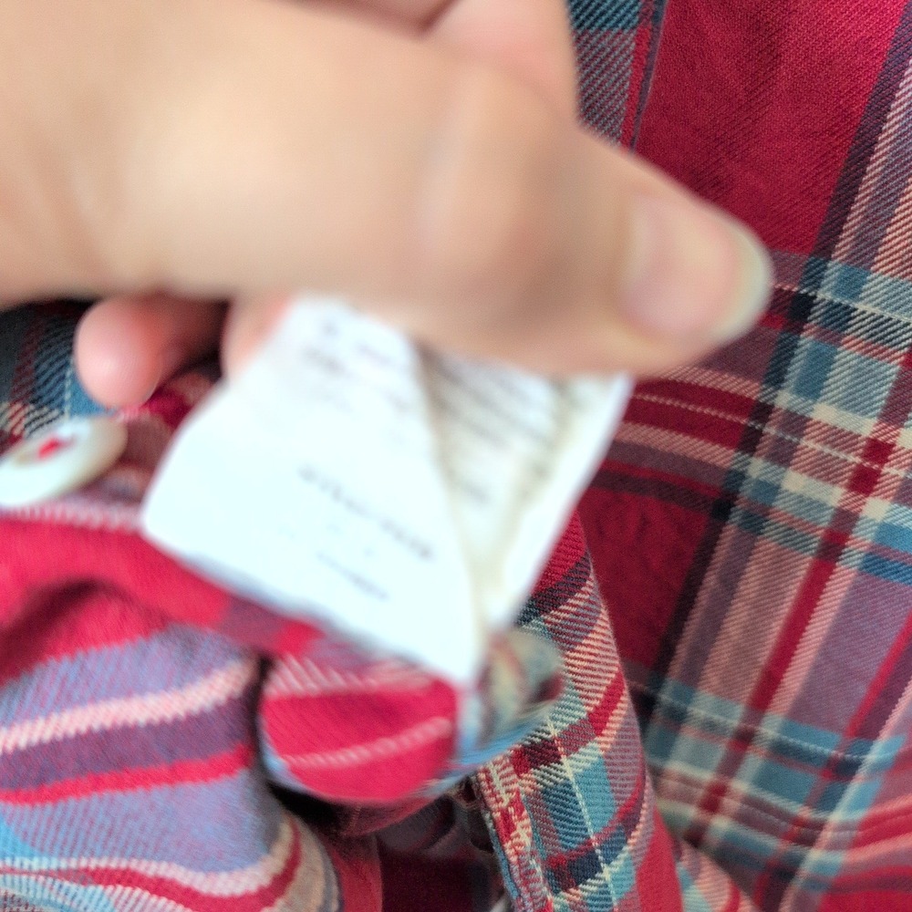 J.Crew Sporting Life New York Mens Red Blue Plaid Flannel Button Up Shirt Large - Picture 8 of 9